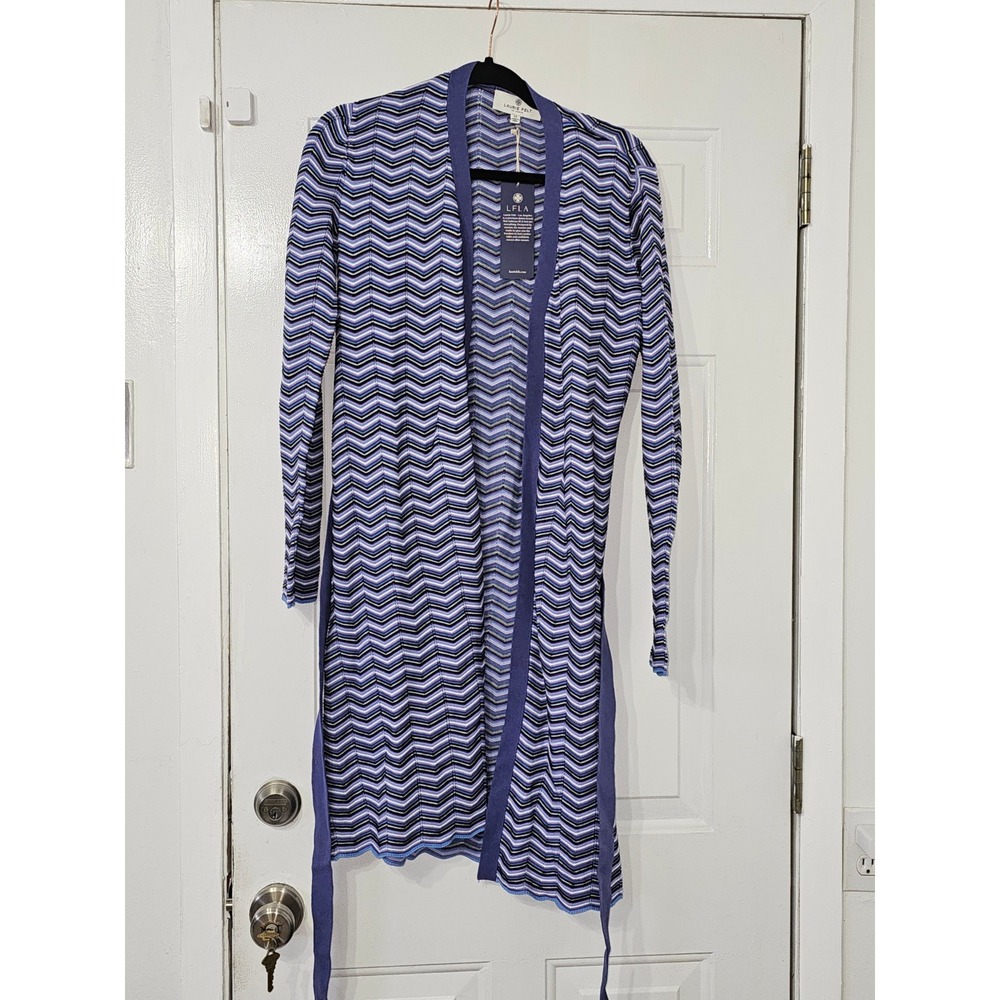 Laurie Felt Duster Cardigan Womens XS Purple Chevron New NWT Belted
